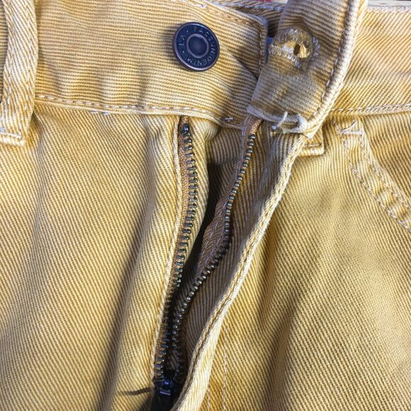 Pacsun Gold Denim Skirt Raw Hem Size 23 - Picture 7 of 7
